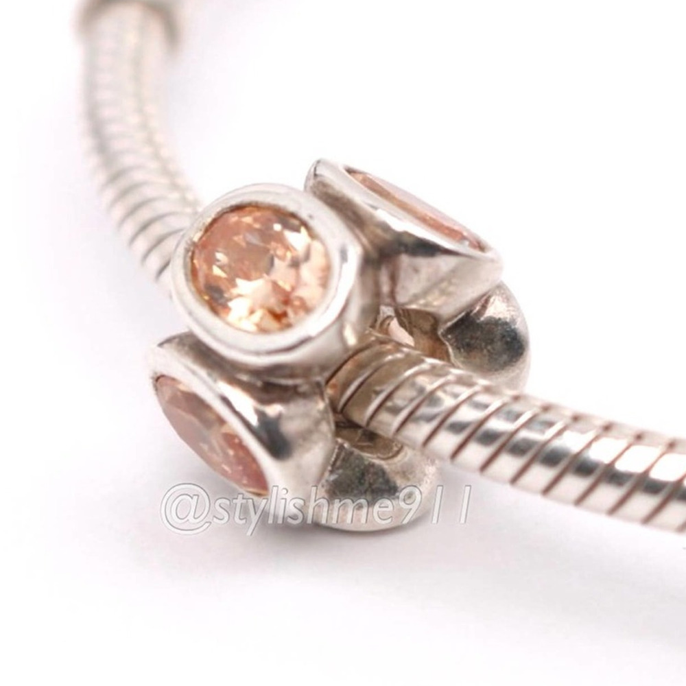 Authentic PANDORA Retired Champagne Oval Lights Charm - Picture 3 of 7